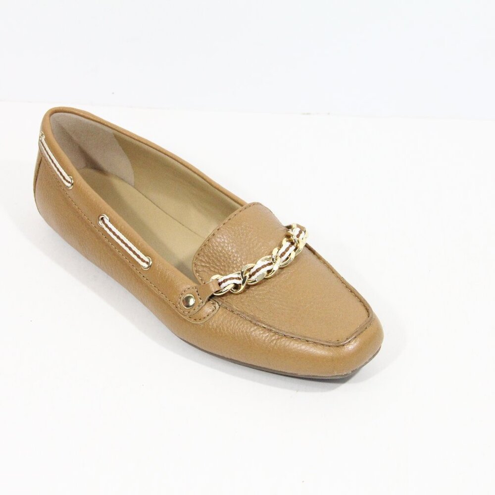 Talbots Leather Loafers sz 6.5 Women Flat Classic Style Slip on Shoes camel